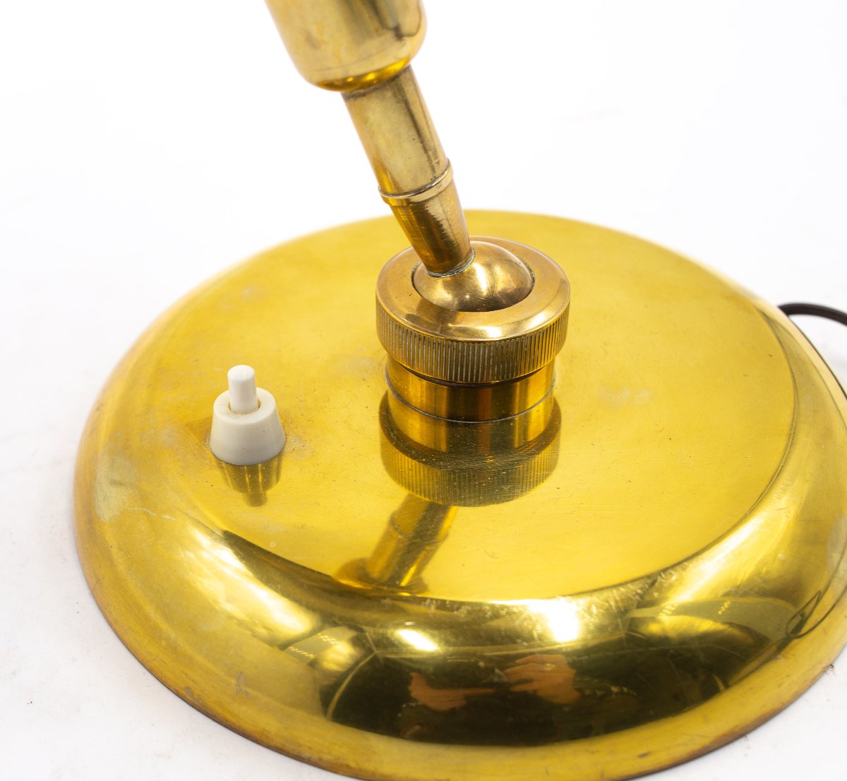 Giovanni Michelucci pour Lariolux, lampe en laiton, années 40-photo-4