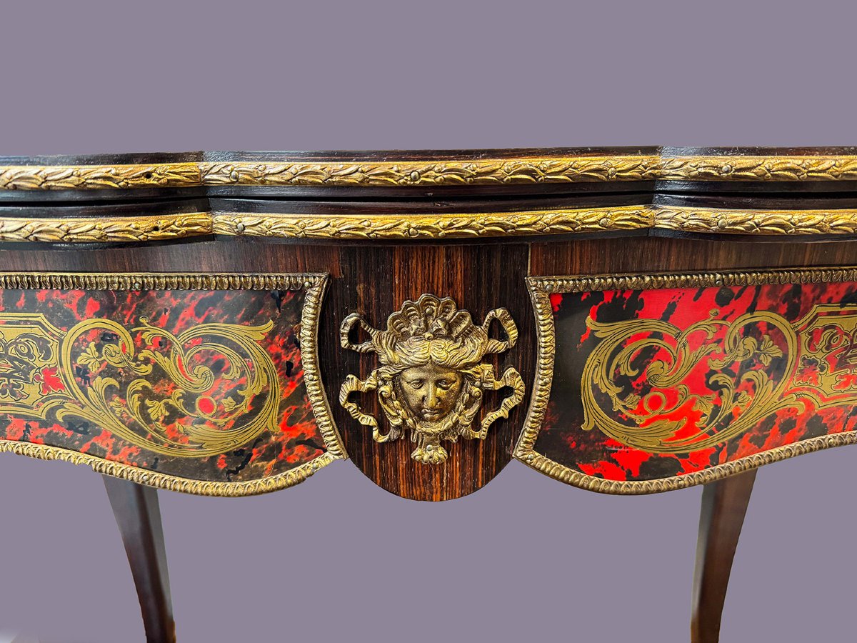 Console de jeu en marqueterie Boulle, XIXe siècle-photo-1