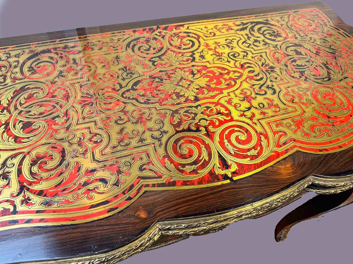 Console de jeu en marqueterie Boulle, XIXe siècle-photo-2