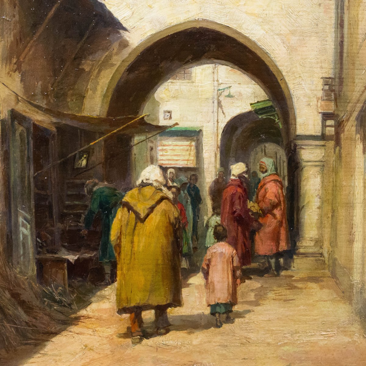 Giuseppe Gheduzzi, “orientalist Scene,” Oil On Panel, Signed, Early 1900s-photo-1