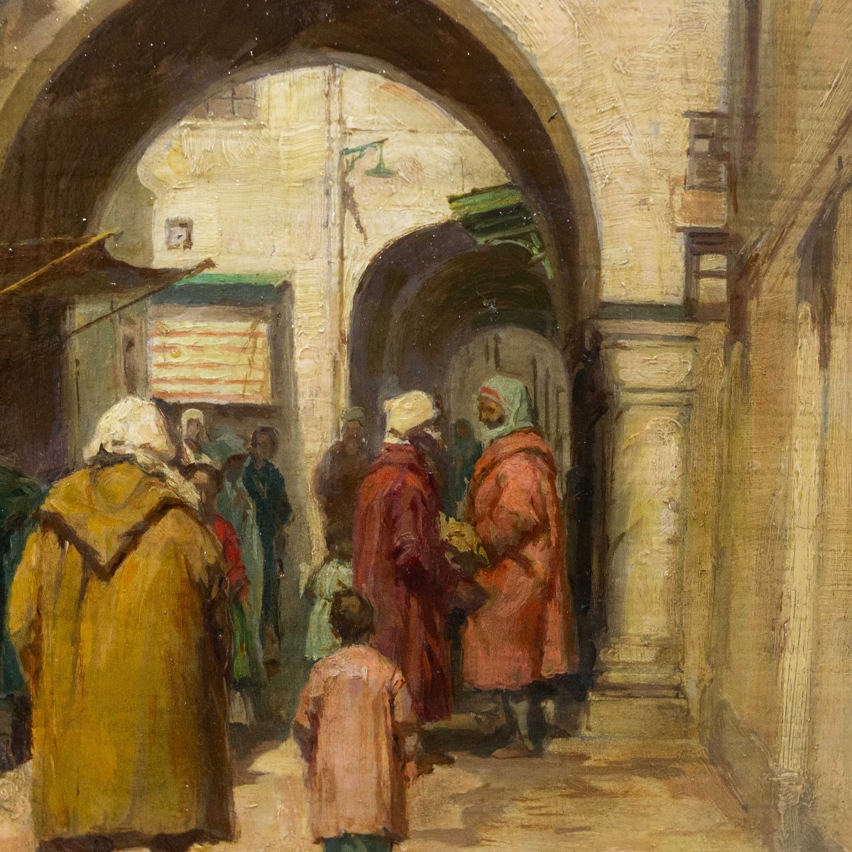 Giuseppe Gheduzzi, “orientalist Scene,” Oil On Panel, Signed, Early 1900s-photo-5