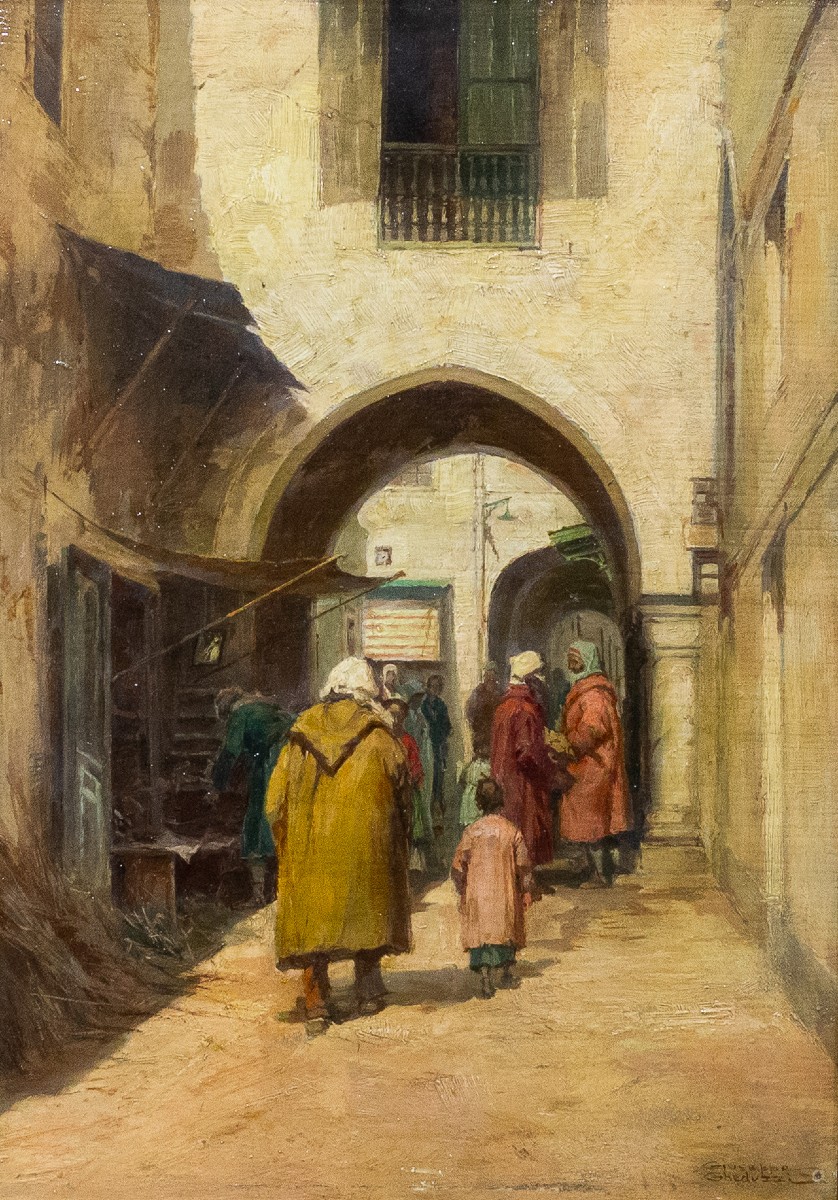 Giuseppe Gheduzzi, “orientalist Scene,” Oil On Panel, Signed, Early 1900s