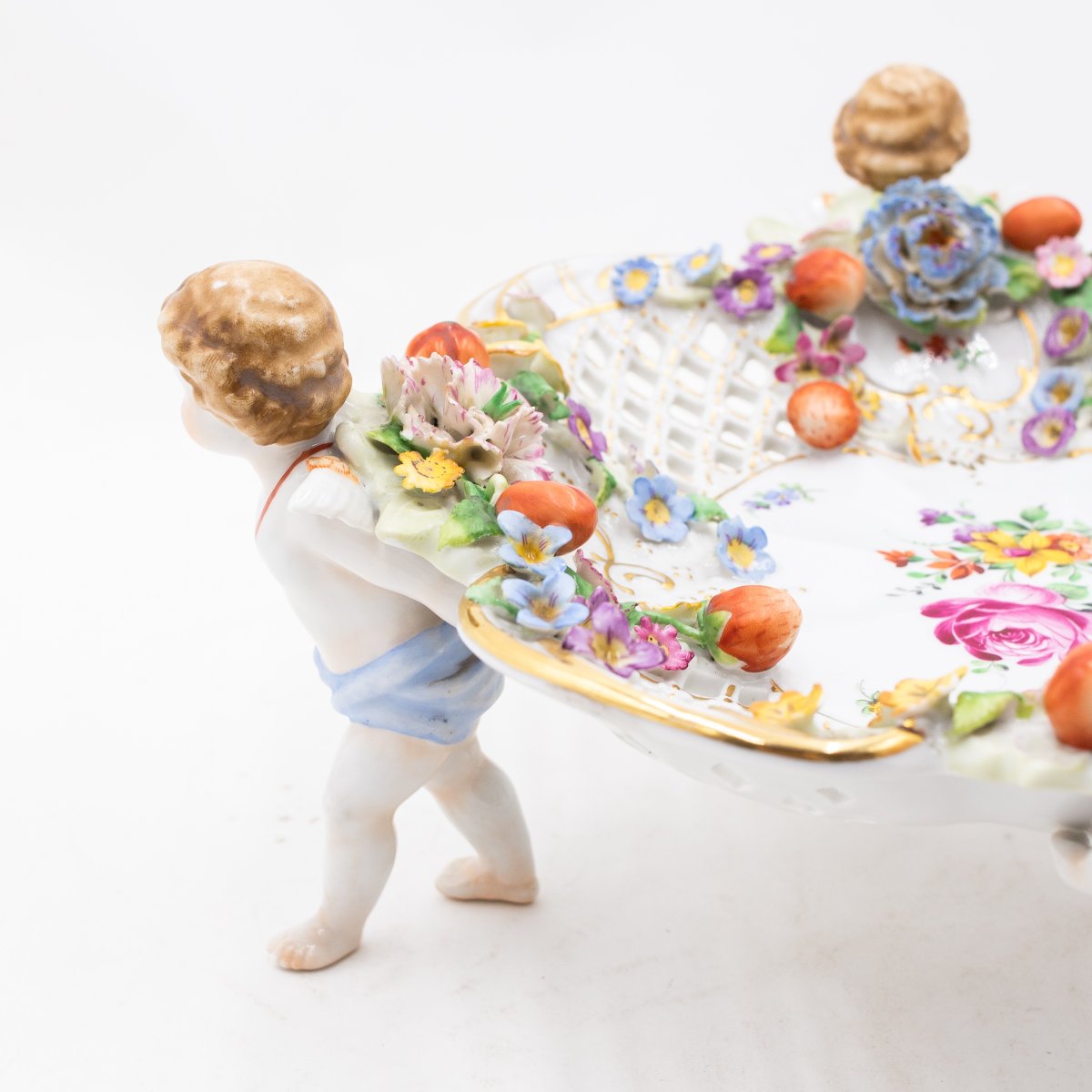 Manufacture Von Schierholz, centre de table figuratif avec chérubins, époque 1900-photo-3