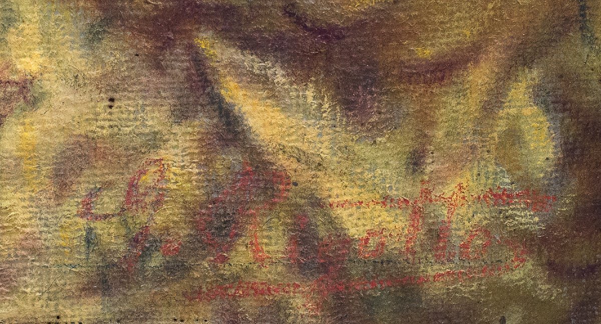 By Cesare Saccaggi, “il Voto” (the Vow), Oil On Canvas, Signed G. Rigotto, 1950s-photo-3