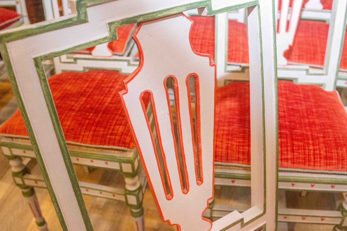 Set Of Six Original Louis XVI Chairs From The 18th Century.-photo-4