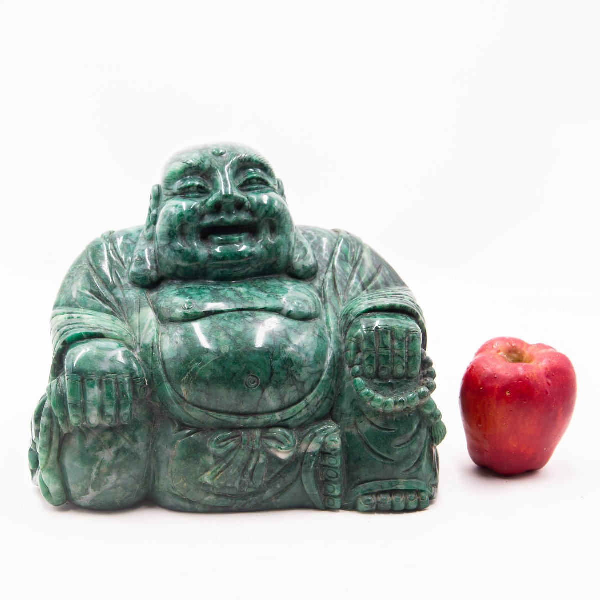 Bouddha rieur, en jade, début du XXe siècle-photo-2