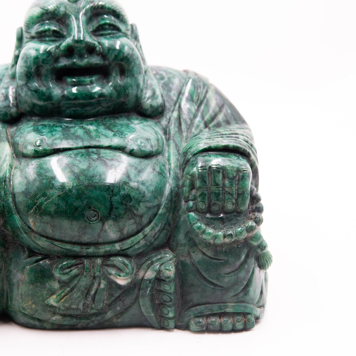 Bouddha rieur, en jade, début du XXe siècle-photo-1