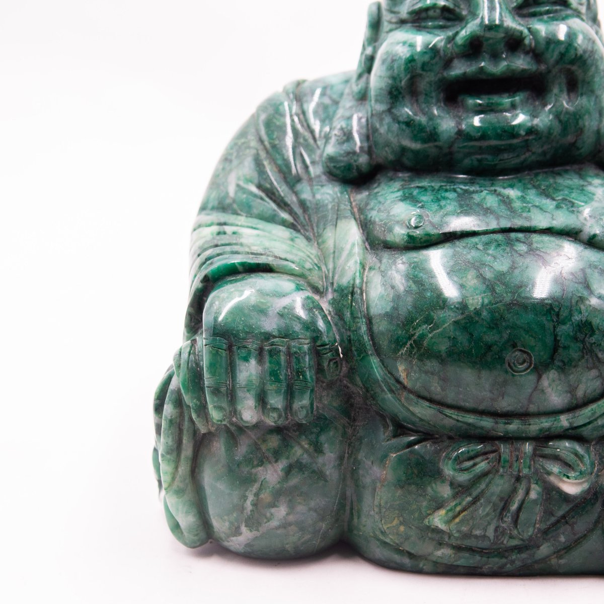 Bouddha rieur, en jade, début du XXe siècle-photo-2