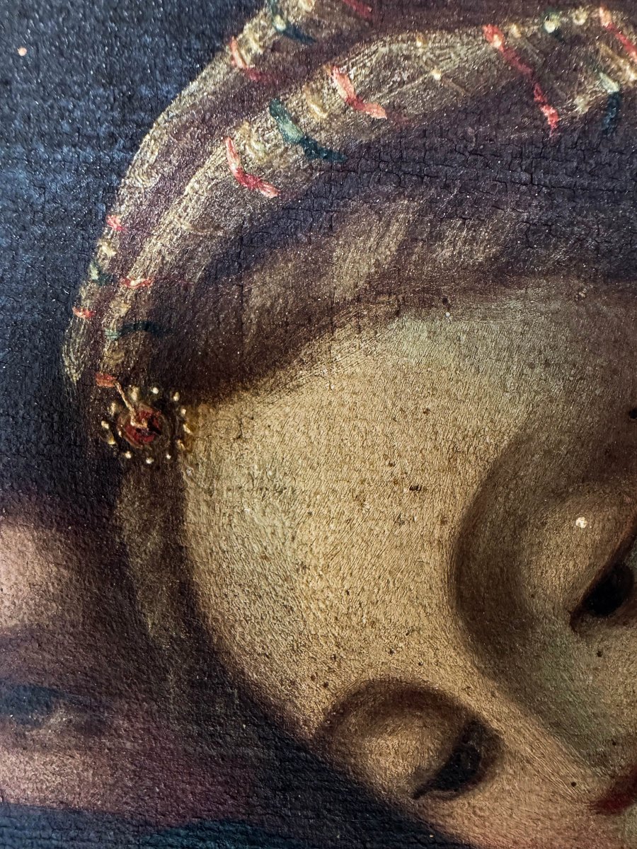 Biblical Scene, Oil On Canvas, Dated Between 1600 And 1700-photo-4