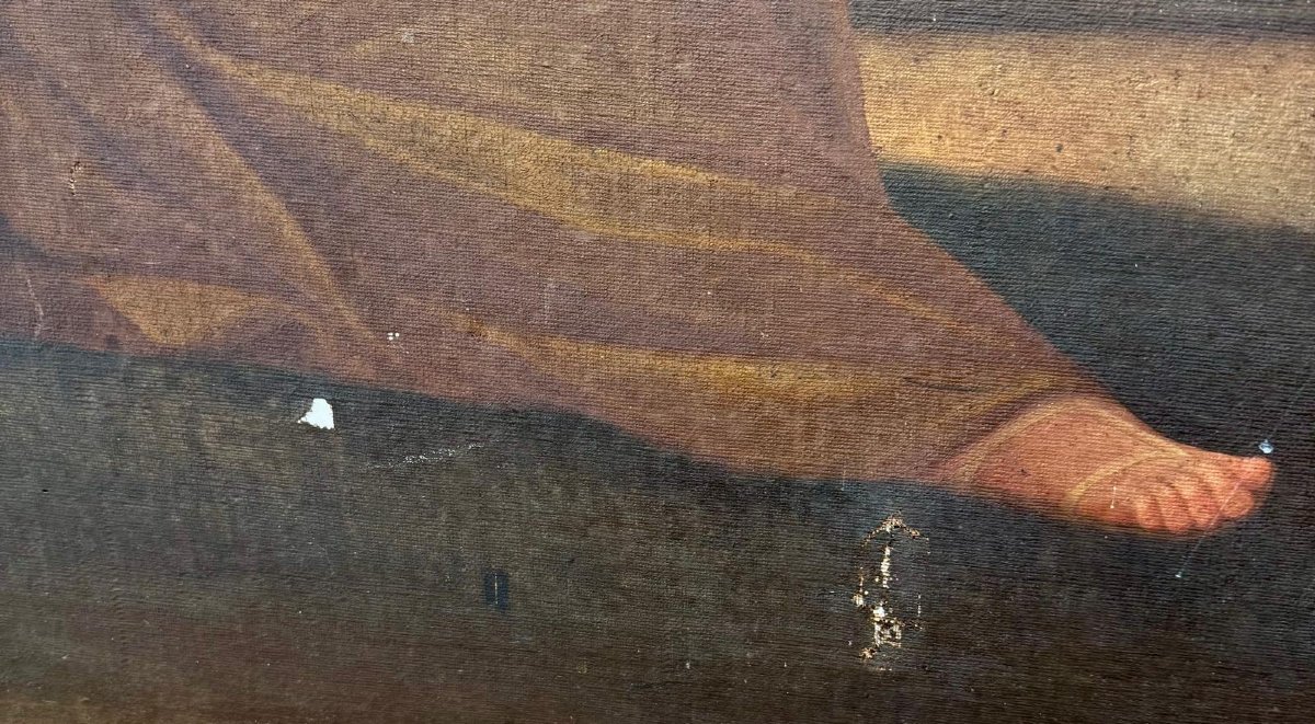 Biblical Scene, Oil On Canvas, Dated Between 1600 And 1700-photo-5