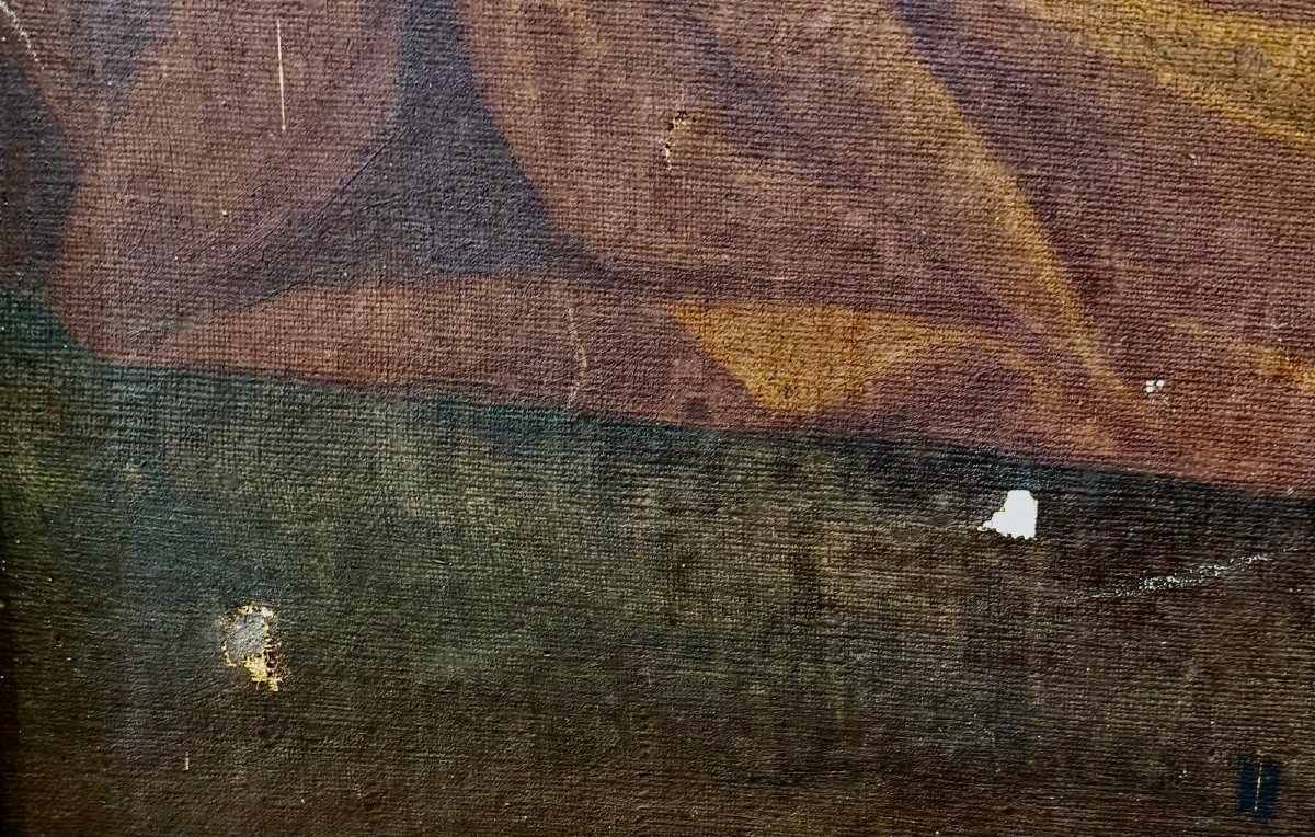 Biblical Scene, Oil On Canvas, Dated Between 1600 And 1700-photo-6