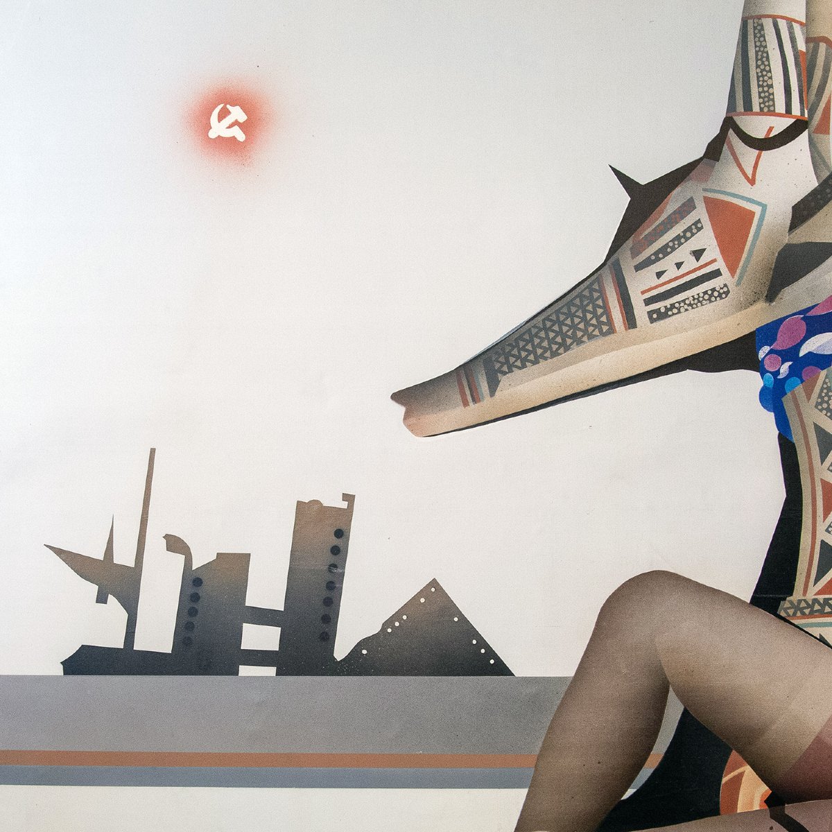 Giuseppe Guerreschi, « Jeune fille, sculpture et paysage », huile sur toile, 1975-photo-2