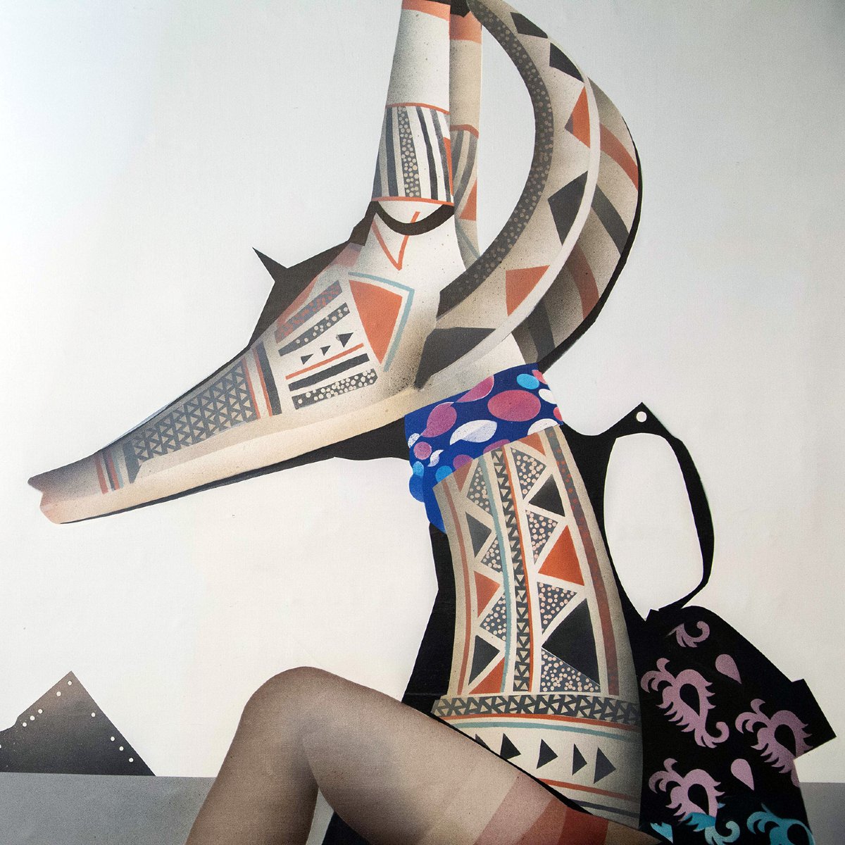 Giuseppe Guerreschi, « Jeune fille, sculpture et paysage », huile sur toile, 1975-photo-7