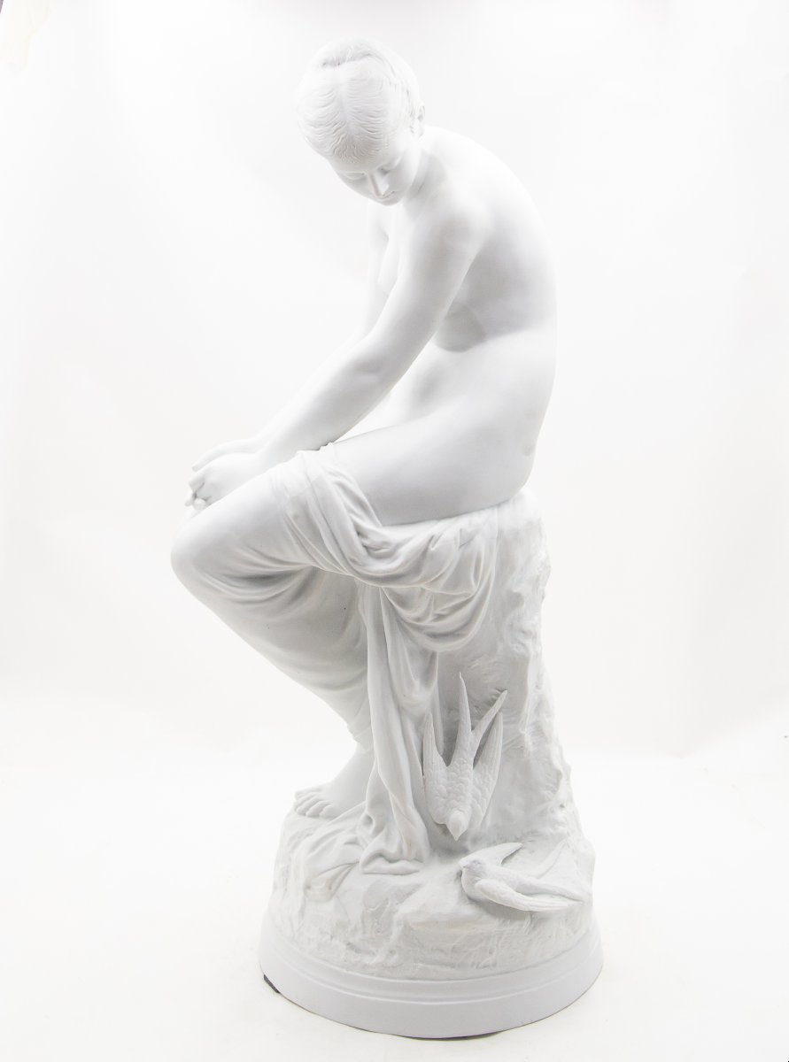 Auguste Joseph Peiffer, « Baigneuse aux hirondelles », biscuit, fin du XIXe siècle  -photo-7