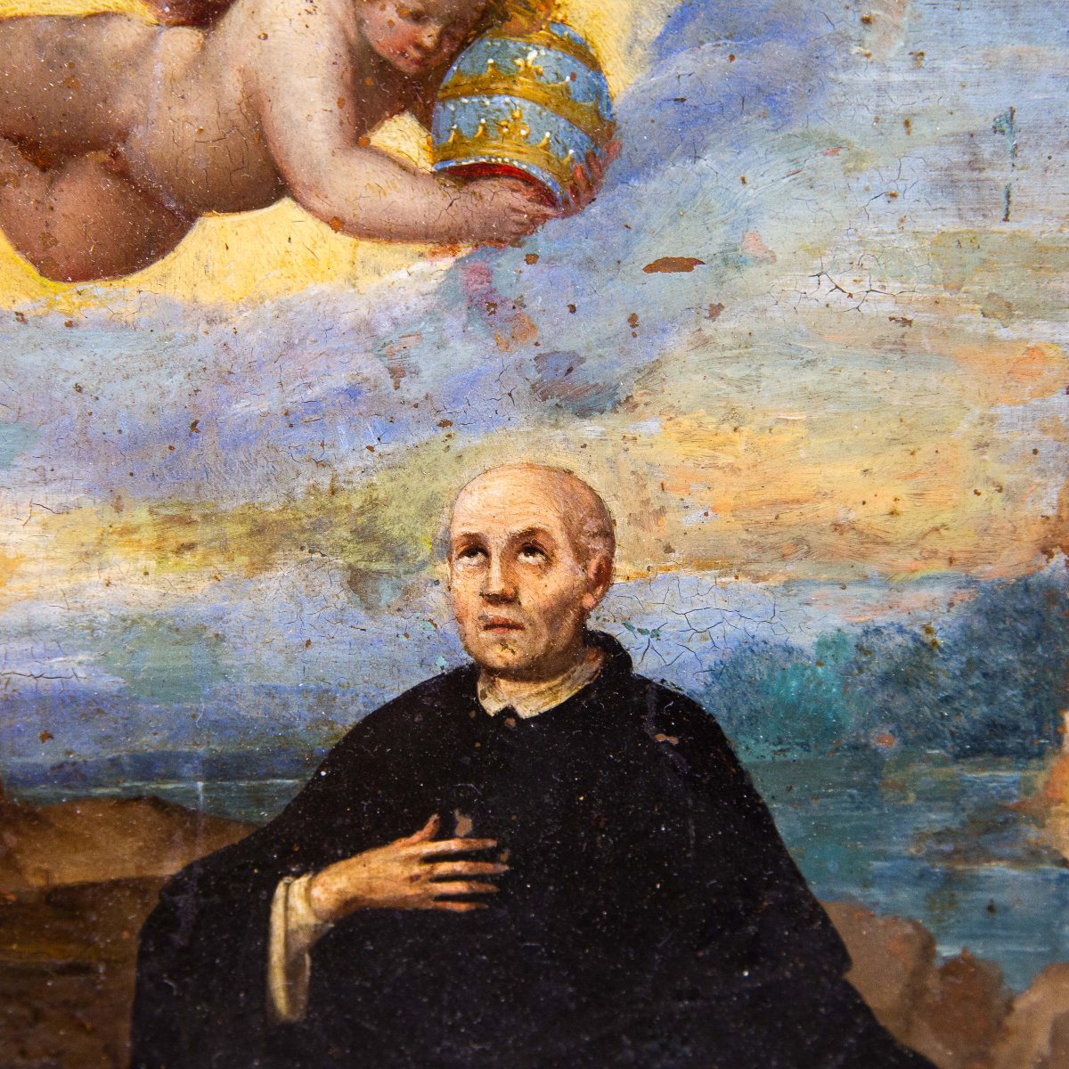 « L'extase du saint », huile sur cuivre (ramino), XVIIe siècle-photo-3