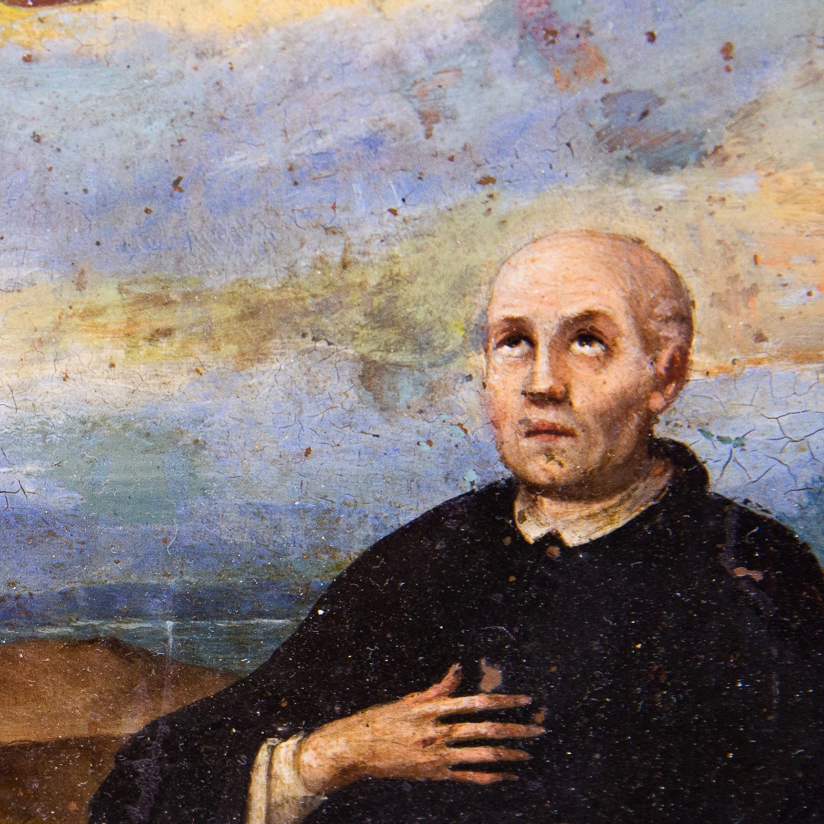 « L'extase du saint », huile sur cuivre (ramino), XVIIe siècle-photo-3