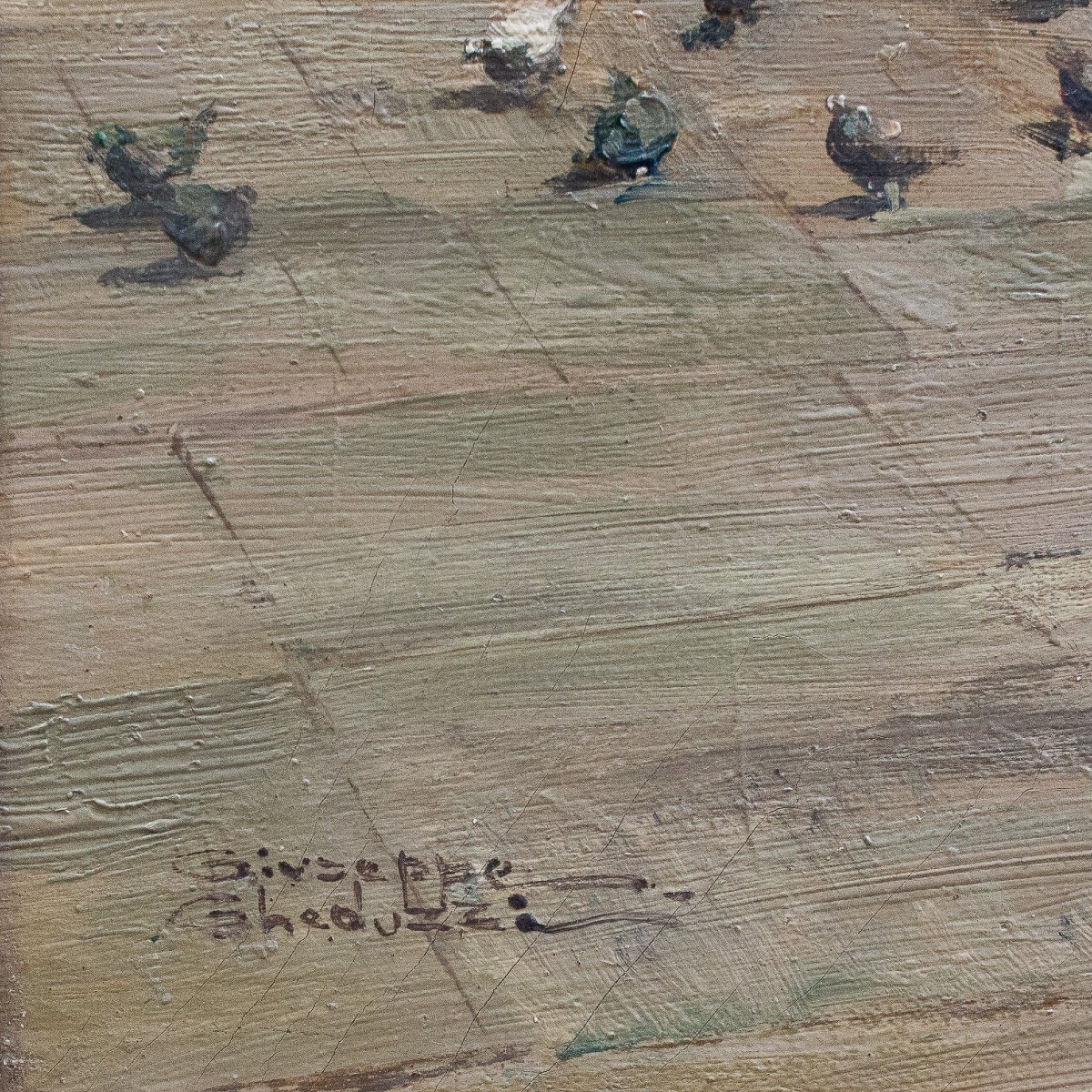 Giuseppe Gheduzzi, « Journée grise à Venise », huile sur toile, signée, début du XXe siècle-photo-4