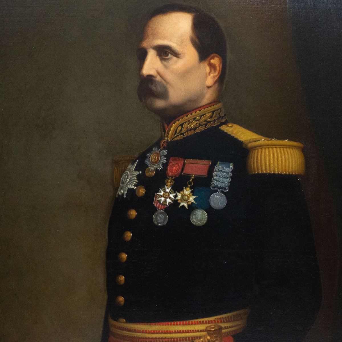 Eugène Laville, « Portrait du général Barral », signé, huile sur toile, Salon de 1869-photo-1