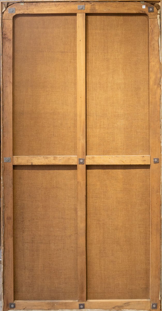 Domenico Mossello, triptyque « Cycle des Arts », huile sur toile, signé, 1874-photo-3