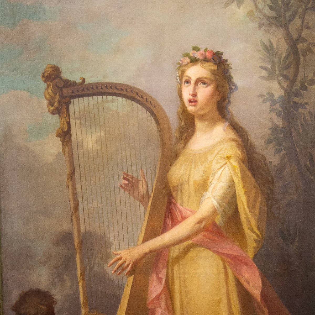 Domenico Mossello, triptyque « Cycle des Arts », huile sur toile, signé, 1874-photo-3