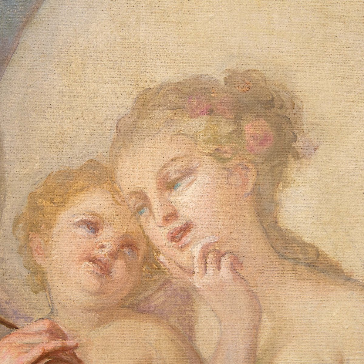 Domenico Mossello, triptyque « Cycle des Arts », huile sur toile, signé, 1874-photo-7