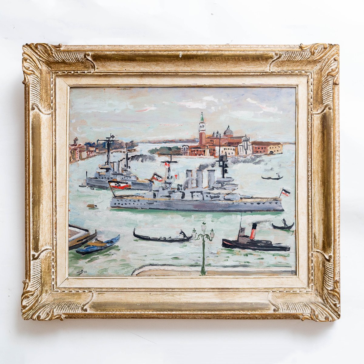 Alberto Salietti, Oil On Panel, “venice,” Signed, 1932-photo-2