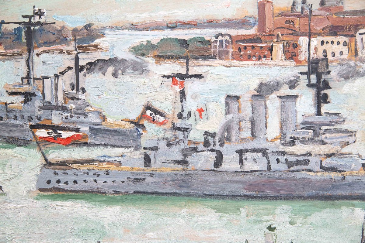 Alberto Salietti, Oil On Panel, “venice,” Signed, 1932-photo-3