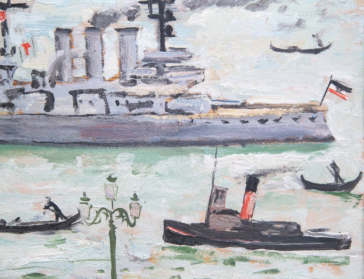 Alberto Salietti, Oil On Panel, “venice,” Signed, 1932-photo-6