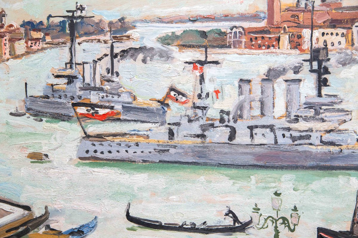 Alberto Salietti, Oil On Panel, “venice,” Signed, 1932-photo-7