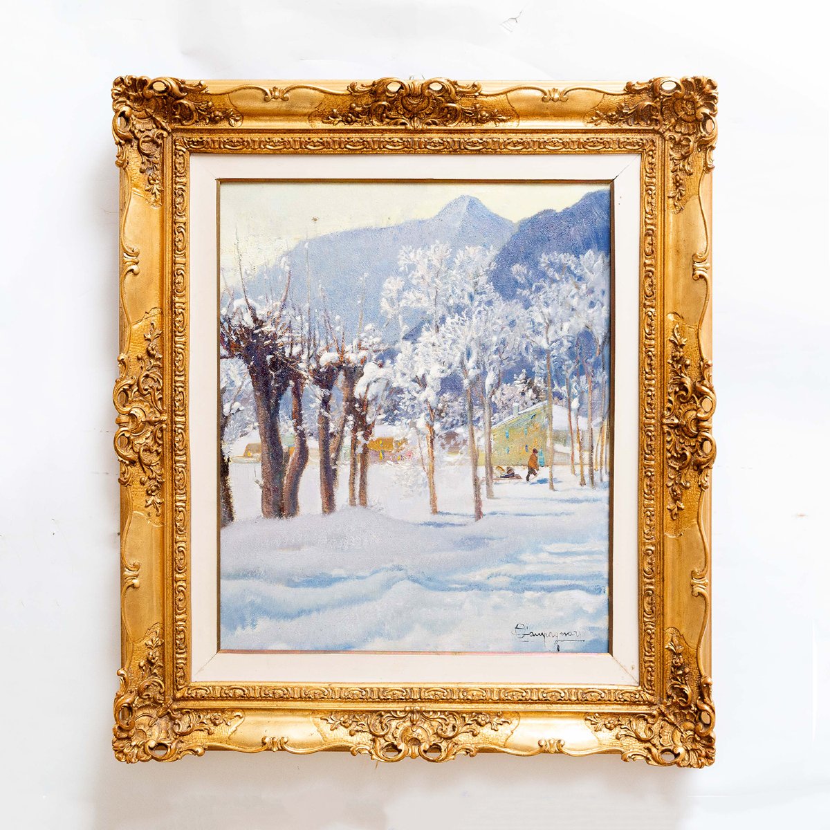 Ottorino Campagnari, “in The Vicinity Of Usseglio,” Oil On Canvas, 20th Century-photo-2