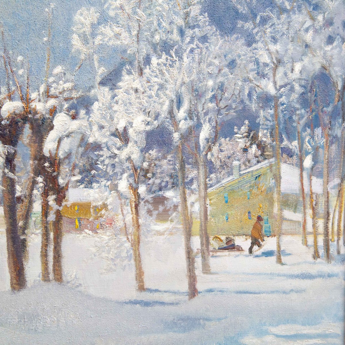 Ottorino Campagnari, “in The Vicinity Of Usseglio,” Oil On Canvas, 20th Century-photo-1