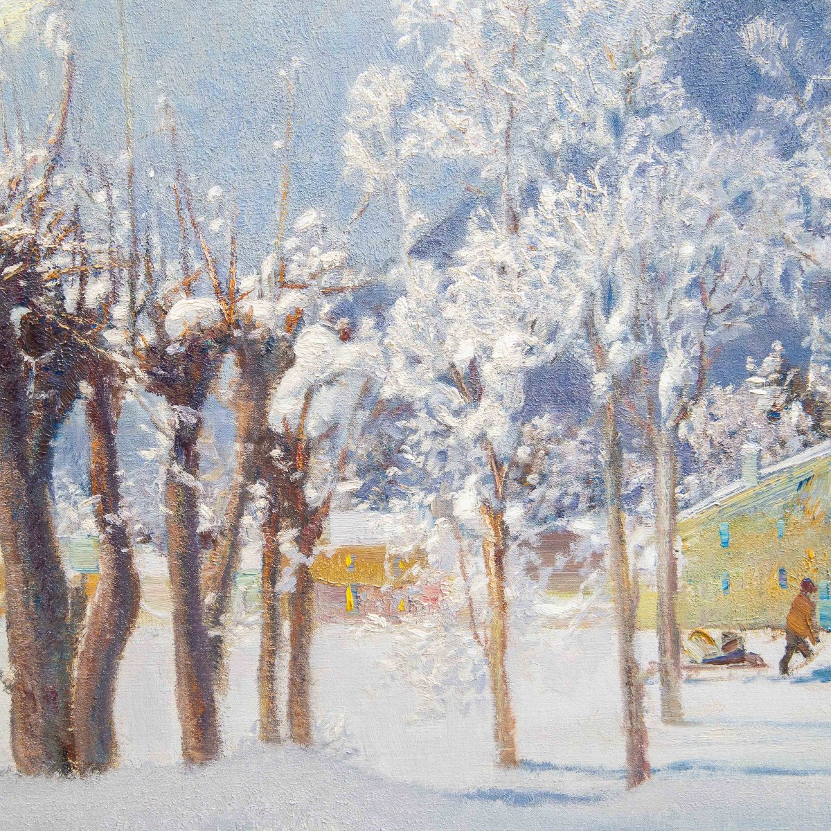 Ottorino Campagnari, “in The Vicinity Of Usseglio,” Oil On Canvas, 20th Century-photo-3