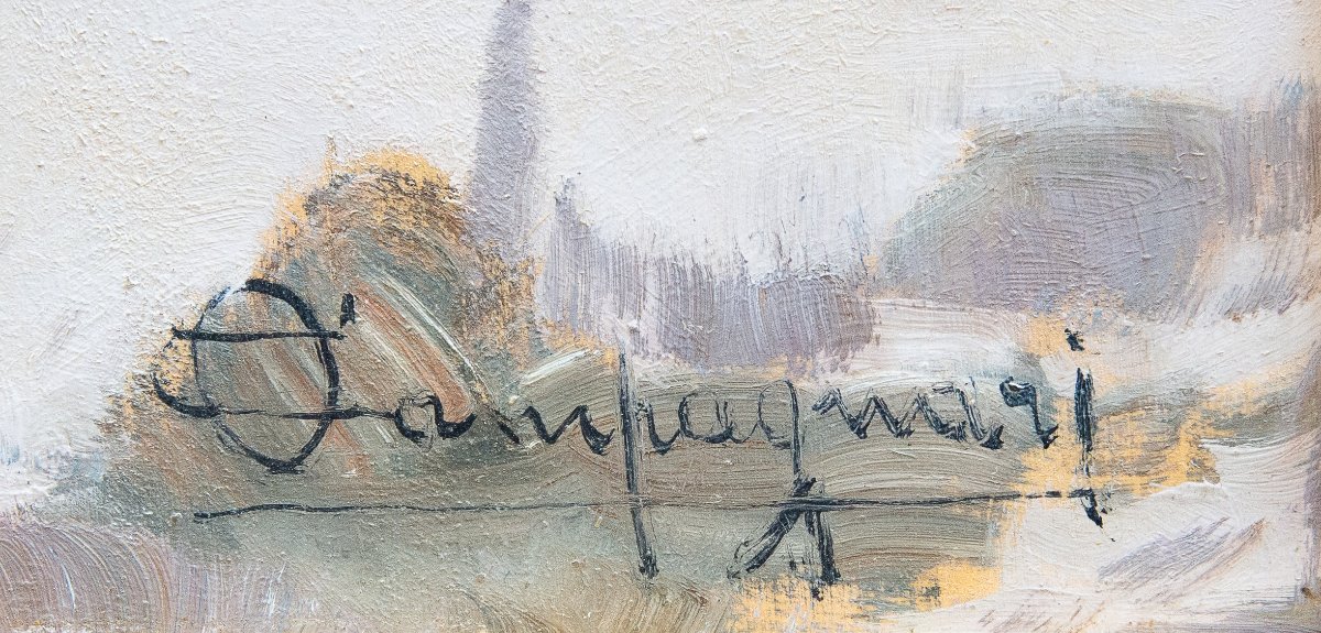 Ottorino Campagnari, “val Di Susa,” Oil On Panel, Signed, 20th Century-photo-3