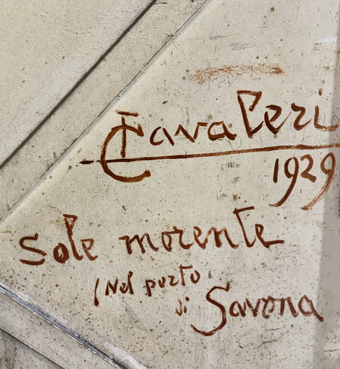 Ludovico Cavaleri, “setting Sun In The Port Of Savona,” Signed, 1929-photo-1