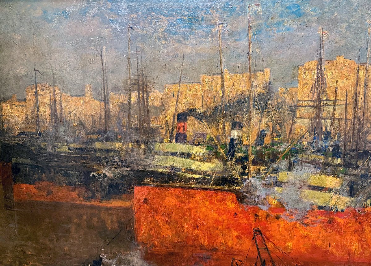 Ludovico Cavaleri, “setting Sun In The Port Of Savona,” Signed, 1929-photo-6