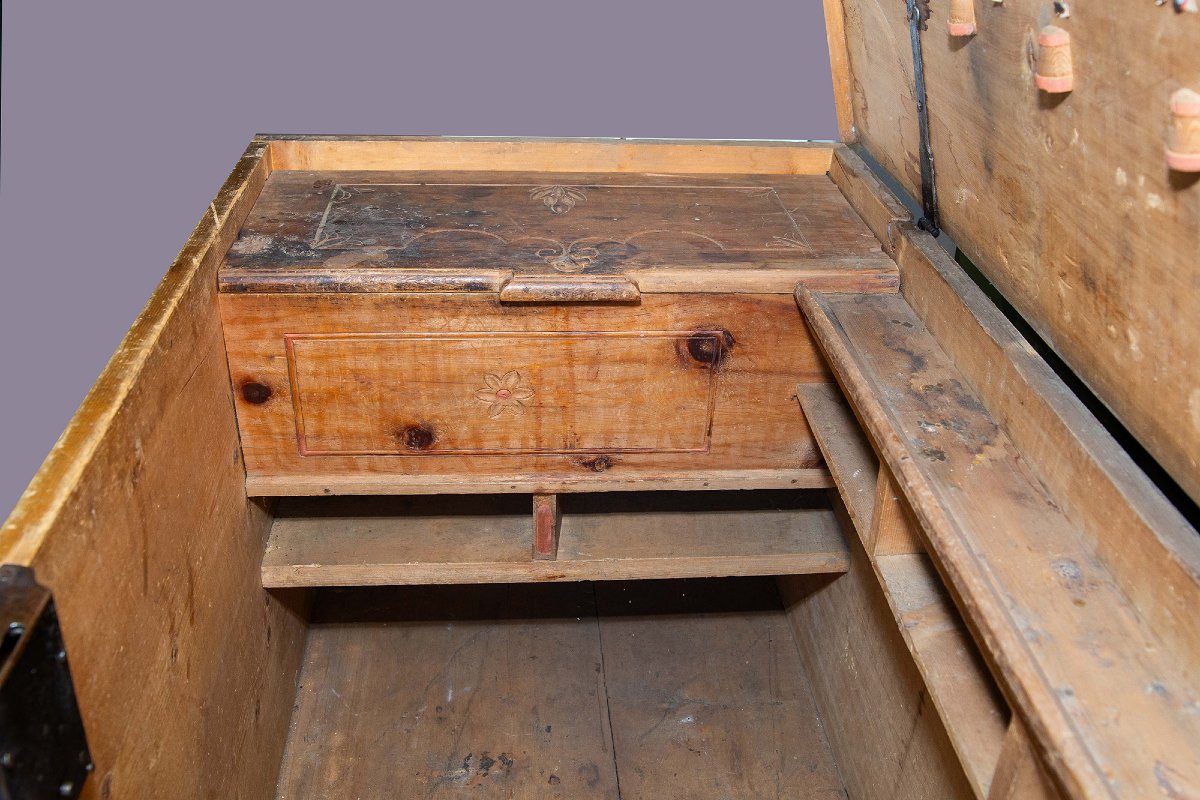 Coffre frioulan peint, fin du XVIIIe – début du XIXe siècle-photo-8