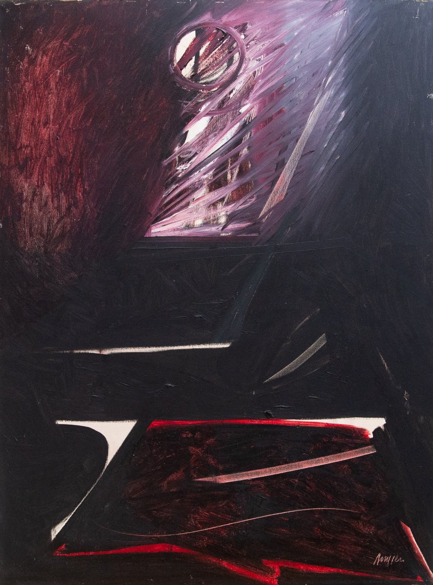 Piero Ruggeri, « Figura », huile sur toile, signée, XXe siècle-photo-2