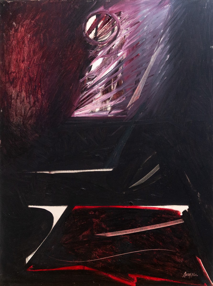 Piero Ruggeri, « Figura », huile sur toile, signée, XXe siècle