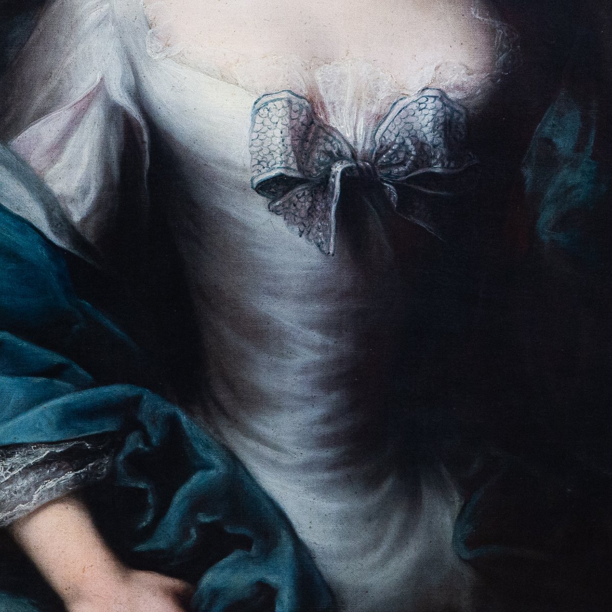 Portrait d'une noble piémontaise, huile sur toile, XVIIIe siècle  -photo-1