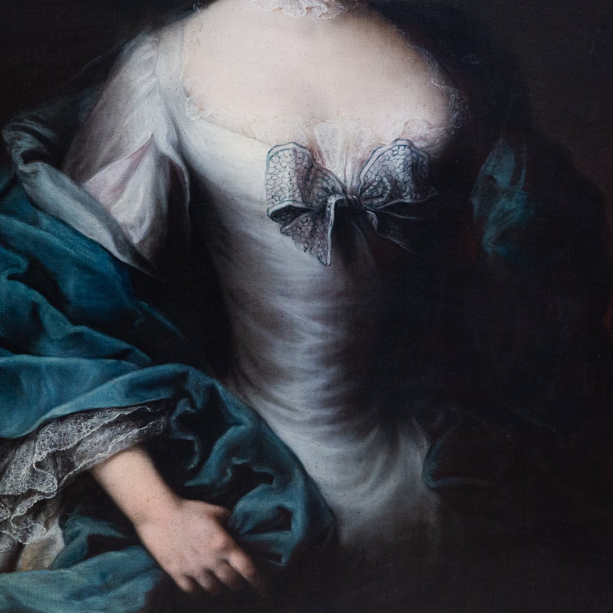 Portrait d'une noble piémontaise, huile sur toile, XVIIIe siècle  -photo-3