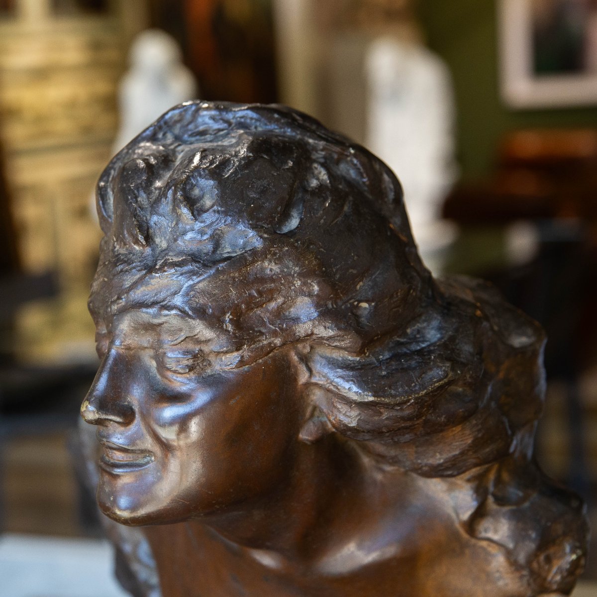 Gabriele Parente, Female Figure, Bronze, 19th Century-photo-4