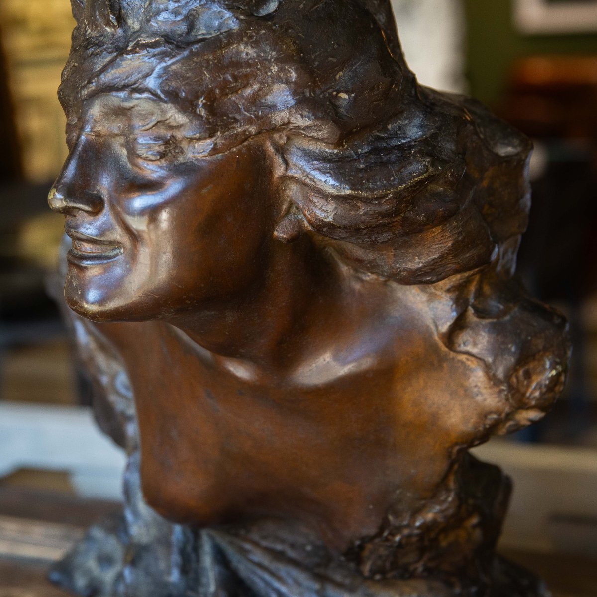 Gabriele Parente, Female Figure, Bronze, 19th Century-photo-5