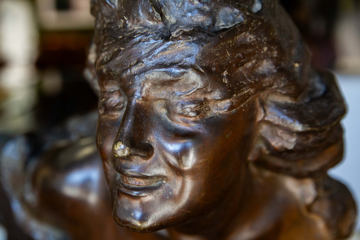 Gabriele Parente, Female Figure, Bronze, 19th Century-photo-6