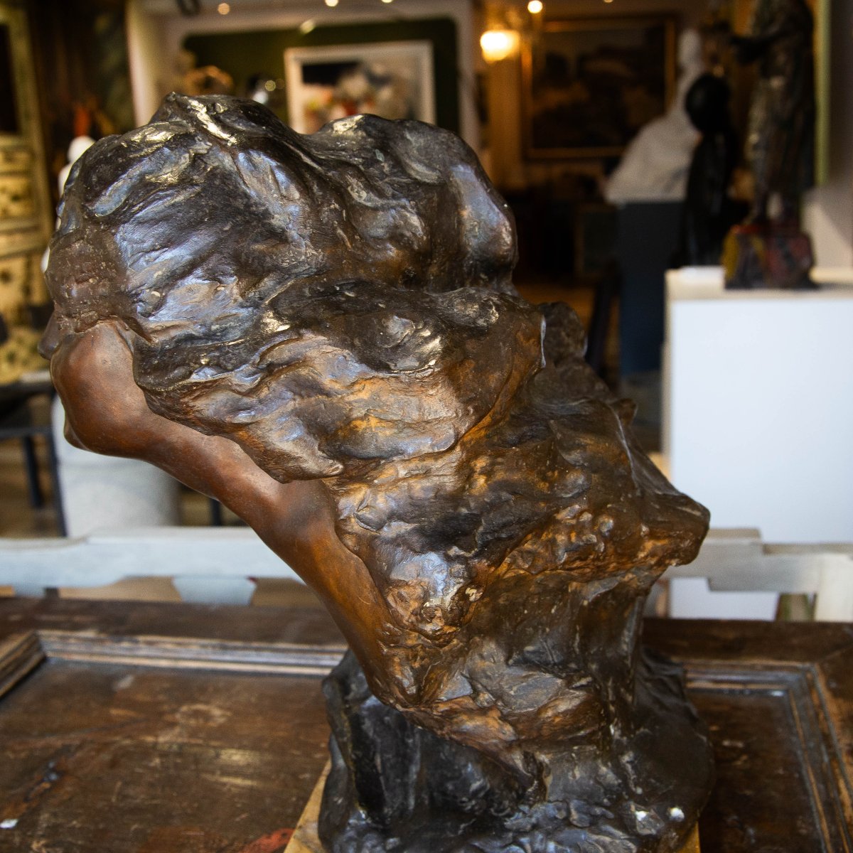 Gabriele Parente, Female Figure, Bronze, 19th Century-photo-7