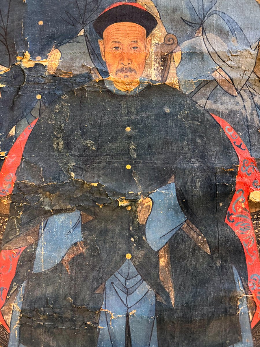 Silk Painting – Portrait Of Ancestors, China, Early 20th Century-photo-2
