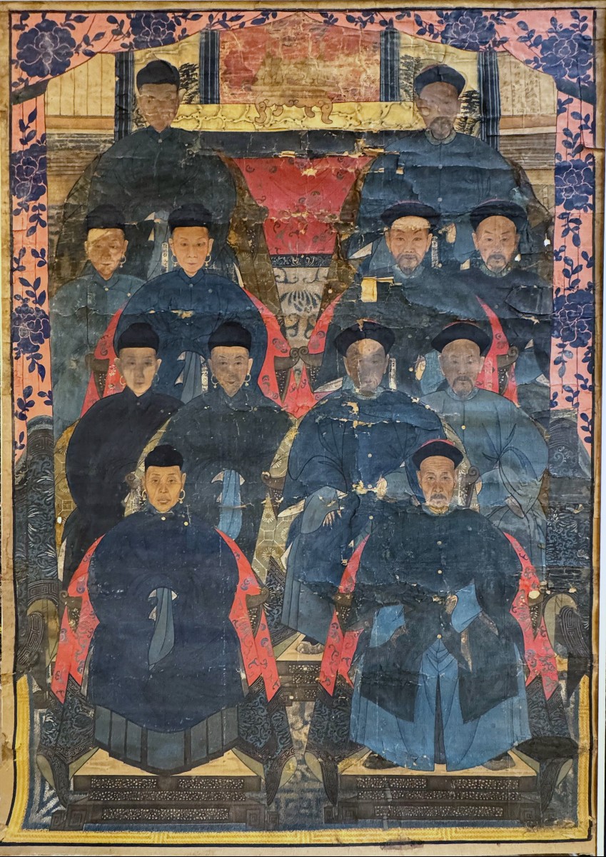Silk Painting – Portrait Of Ancestors, China, Early 20th Century