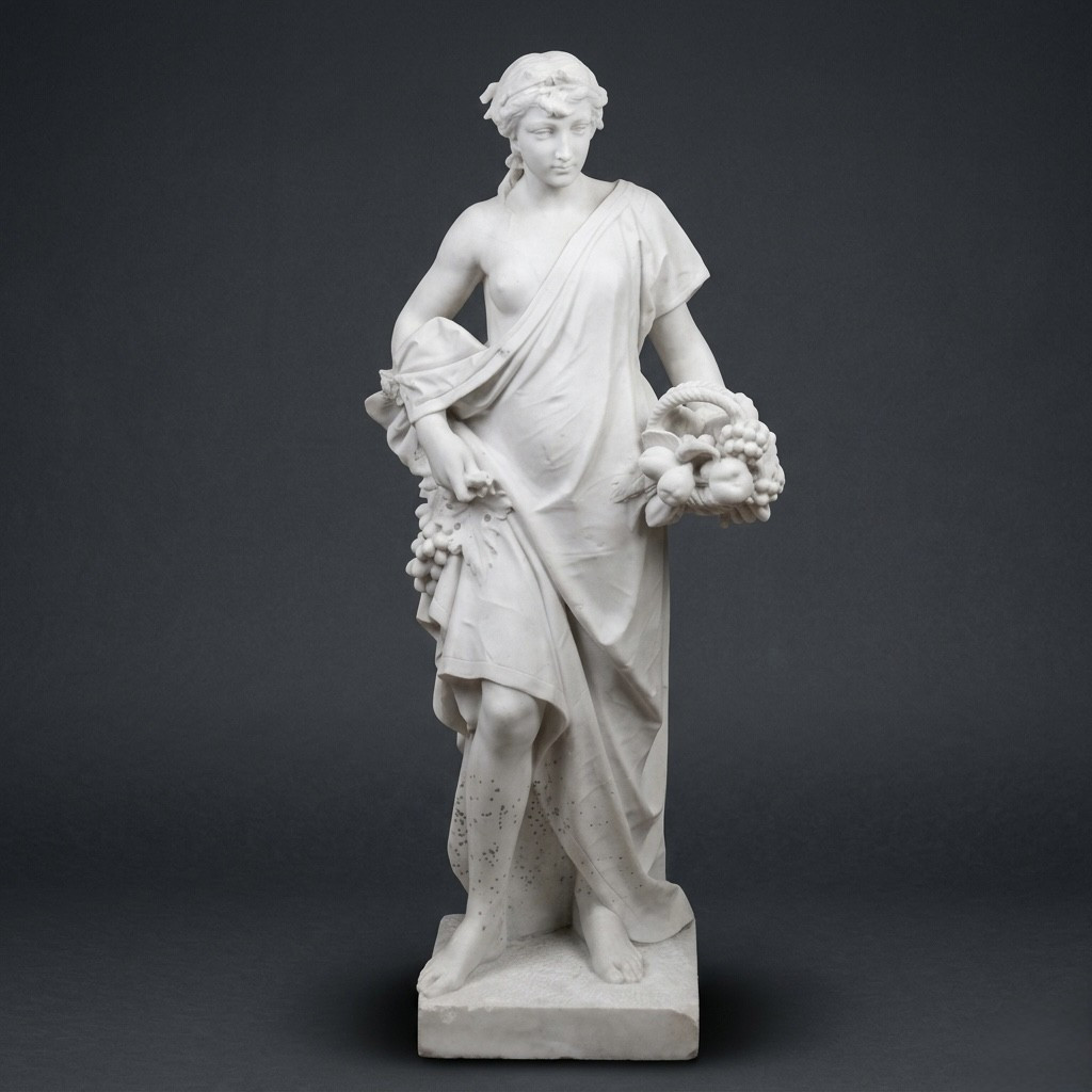  Sculpture en marbre de Carrare, fin XIXe – début XXe siècle