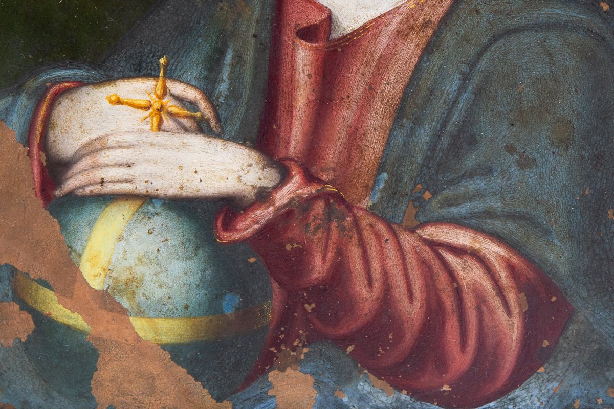 « Salvator Mundi »  Huile sur cuivre, XVIIe siècle-photo-3