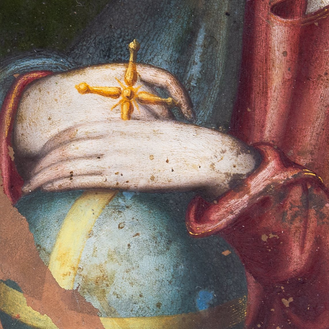 « Salvator Mundi »  Huile sur cuivre, XVIIe siècle-photo-4