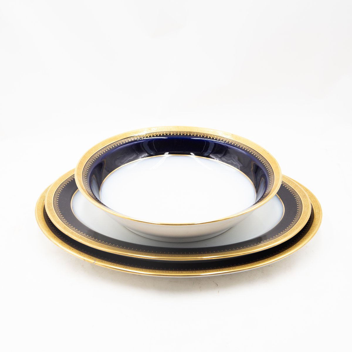 Service de table Limoges « Bleu cobalt et or », XXe siècle-photo-7